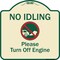 Signmission Designer Series-No Idling Please Turn Off Engine With Graphic, 18" x 18", TG-1818-9829 A-DES-TG-1818-9829 - alternate 1